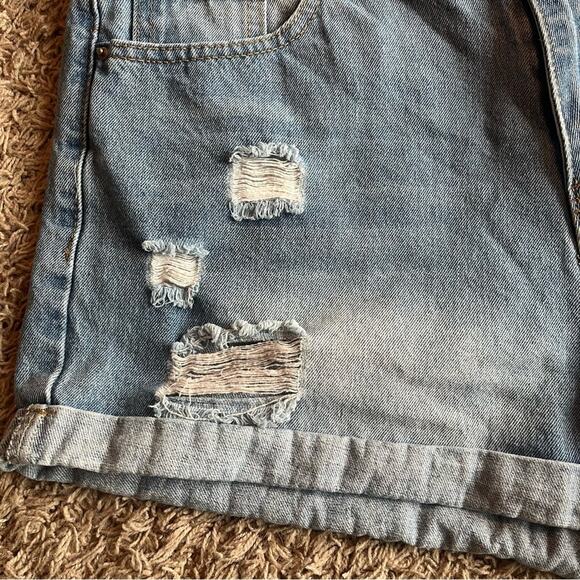 SHEIN Light Wash Distressed Jean Shirts Size XL - Picture 8 of 12